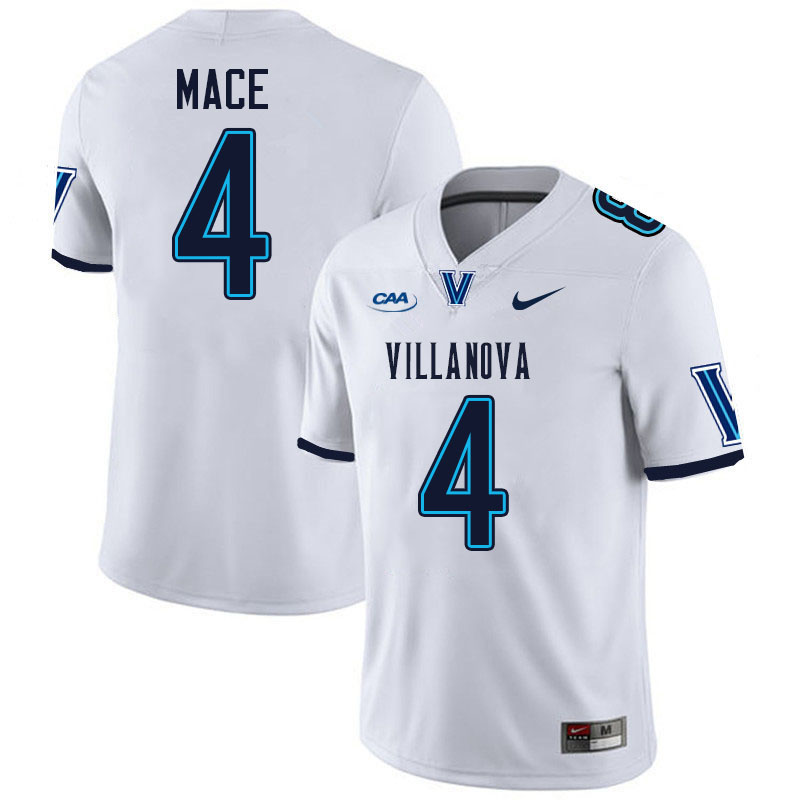 Villanova Wildcats #4 Ja'briel Mace College Football Jerseys Stitched-White
